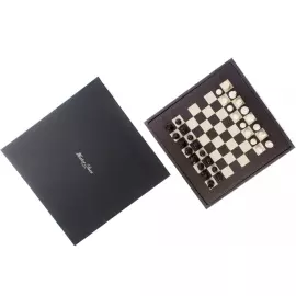 Exclusive Buffalo Brown leather chess Set